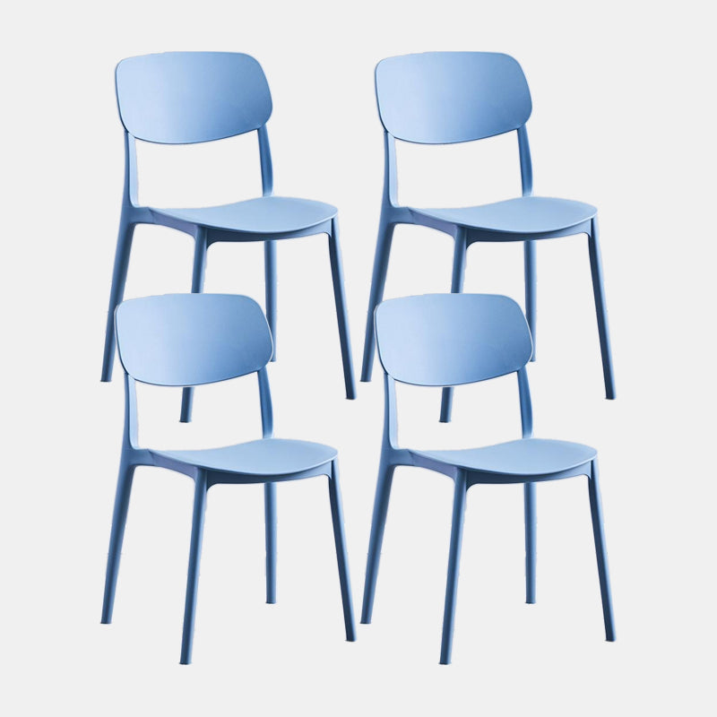 Scandinavian Plastic Dining Armless Chair Open Back Side Chairs for Home Blue 4 Piece Set Clearhalo 'Dining Chairs' 'Dining Tables & Seating' 'dining_chair' 'furn' 'furn_dining_chair' 'Furniture' 'furniture_dining_chair' 'Kitchen & Dining Furniture' 4911843