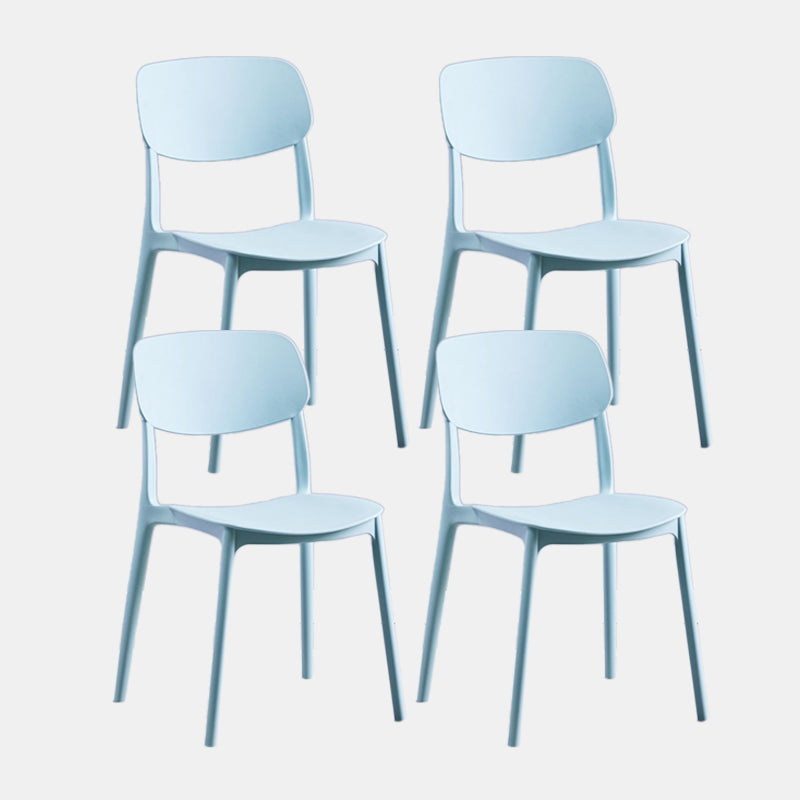 Scandinavian Plastic Dining Armless Chair Open Back Side Chairs for Home Green 4 Piece Set Clearhalo 'Dining Chairs' 'Dining Tables & Seating' 'dining_chair' 'furn' 'furn_dining_chair' 'Furniture' 'furniture_dining_chair' 'Kitchen & Dining Furniture' 4911845