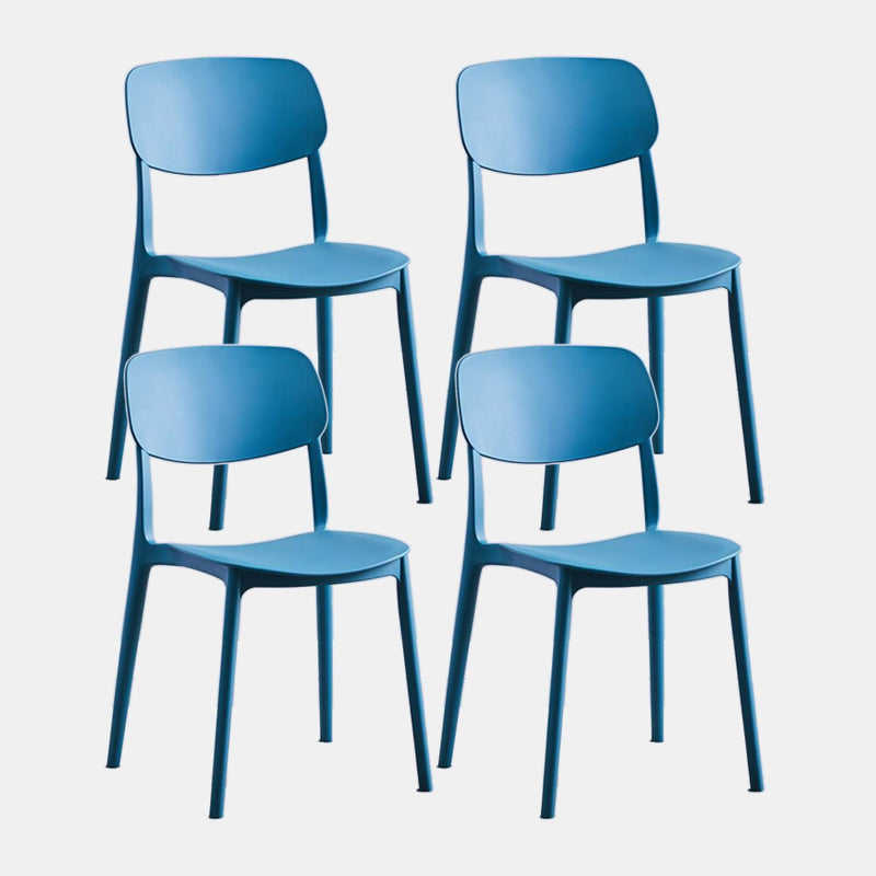 Scandinavian Plastic Dining Armless Chair Open Back Side Chairs for Home Dark Blue 4 Piece Set Clearhalo 'Dining Chairs' 'Dining Tables & Seating' 'dining_chair' 'furn' 'furn_dining_chair' 'Furniture' 'furniture_dining_chair' 'Kitchen & Dining Furniture' 4911846