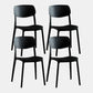 Nordic Chair Dining Armless Chairs for Kitchen with Plastic Legs Black 4 Piece Set Clearhalo 'Dining Chairs' 'Dining Tables & Seating' 'dining_chair' 'furn' 'furn_dining_chair' 'Furniture' 'furniture_dining_chair' 'Kitchen & Dining Furniture' 4911849