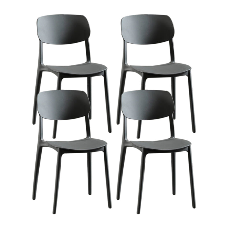Nordic Chair Dining Armless Chairs for Kitchen with Plastic Legs Grey 4 Piece Set Clearhalo 'Dining Chairs' 'Dining Tables & Seating' 'dining_chair' 'furn' 'furn_dining_chair' 'Furniture' 'furniture_dining_chair' 'Kitchen & Dining Furniture' 4911850