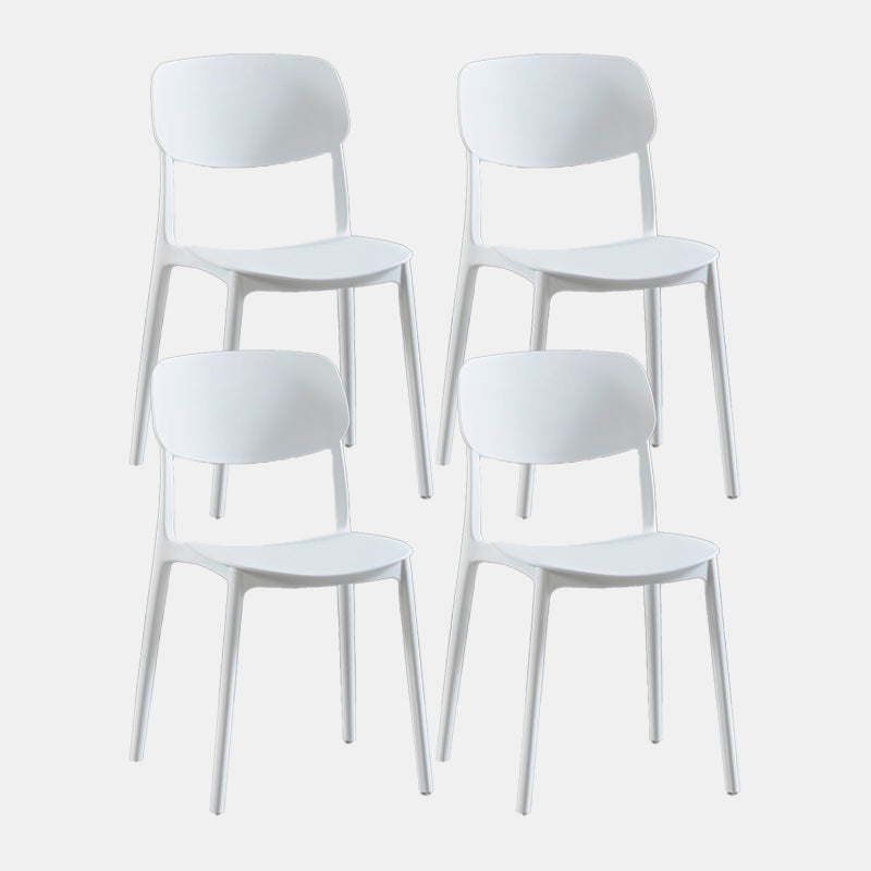 Nordic Chair Dining Armless Chairs for Kitchen with Plastic Legs White 4 Piece Set Clearhalo 'Dining Chairs' 'Dining Tables & Seating' 'dining_chair' 'furn' 'furn_dining_chair' 'Furniture' 'furniture_dining_chair' 'Kitchen & Dining Furniture' 4911853