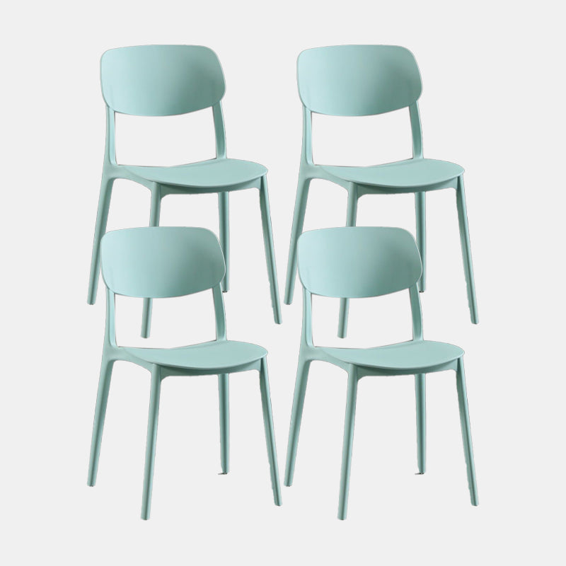 Nordic Chair Dining Armless Chairs for Kitchen with Plastic Legs Green 4 Piece Set Clearhalo 'Dining Chairs' 'Dining Tables & Seating' 'dining_chair' 'furn' 'furn_dining_chair' 'Furniture' 'furniture_dining_chair' 'Kitchen & Dining Furniture' 4911855