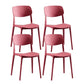 Nordic Chair Dining Armless Chairs for Kitchen with Plastic Legs Burgundy 4 Piece Set Clearhalo 'Dining Chairs' 'Dining Tables & Seating' 'dining_chair' 'furn' 'furn_dining_chair' 'Furniture' 'furniture_dining_chair' 'Kitchen & Dining Furniture' 4911857