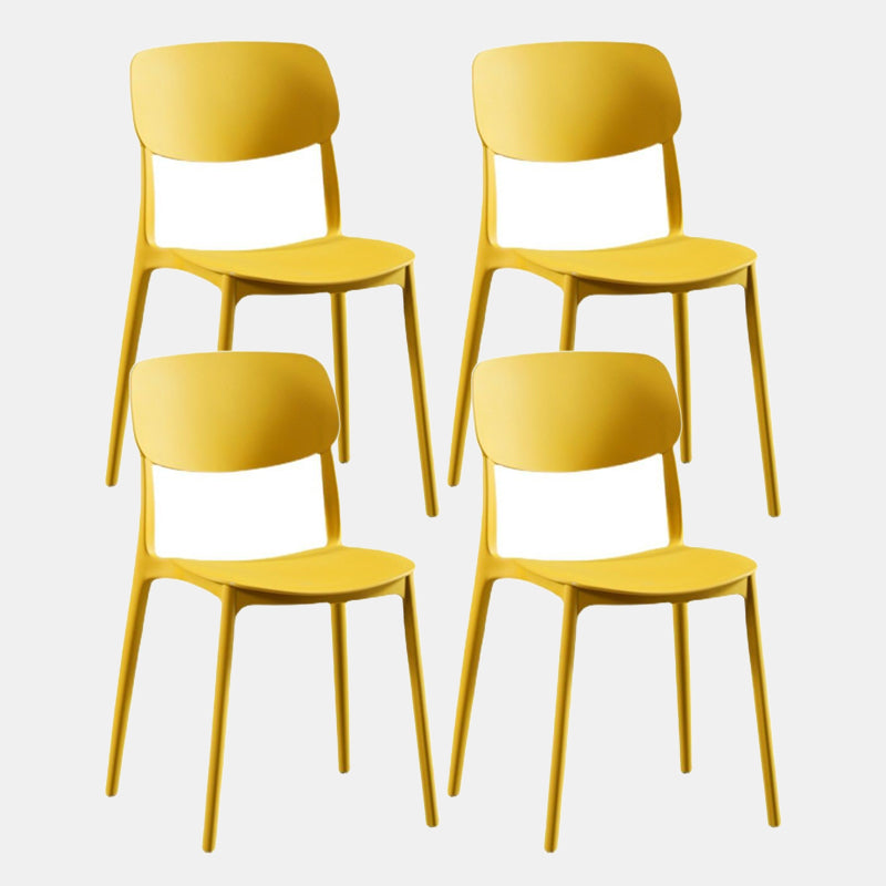Nordic Chair Dining Armless Chairs for Kitchen with Plastic Legs Ginger 4 Piece Set Clearhalo 'Dining Chairs' 'Dining Tables & Seating' 'dining_chair' 'furn' 'furn_dining_chair' 'Furniture' 'furniture_dining_chair' 'Kitchen & Dining Furniture' 4911858