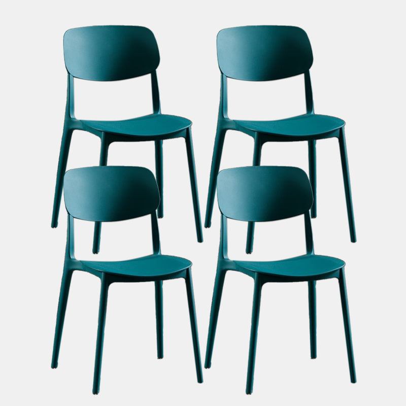 Nordic Chair Dining Armless Chairs for Kitchen with Plastic Legs Peacock Blue 4 Piece Set Clearhalo 'Dining Chairs' 'Dining Tables & Seating' 'dining_chair' 'furn' 'furn_dining_chair' 'Furniture' 'furniture_dining_chair' 'Kitchen & Dining Furniture' 4911860