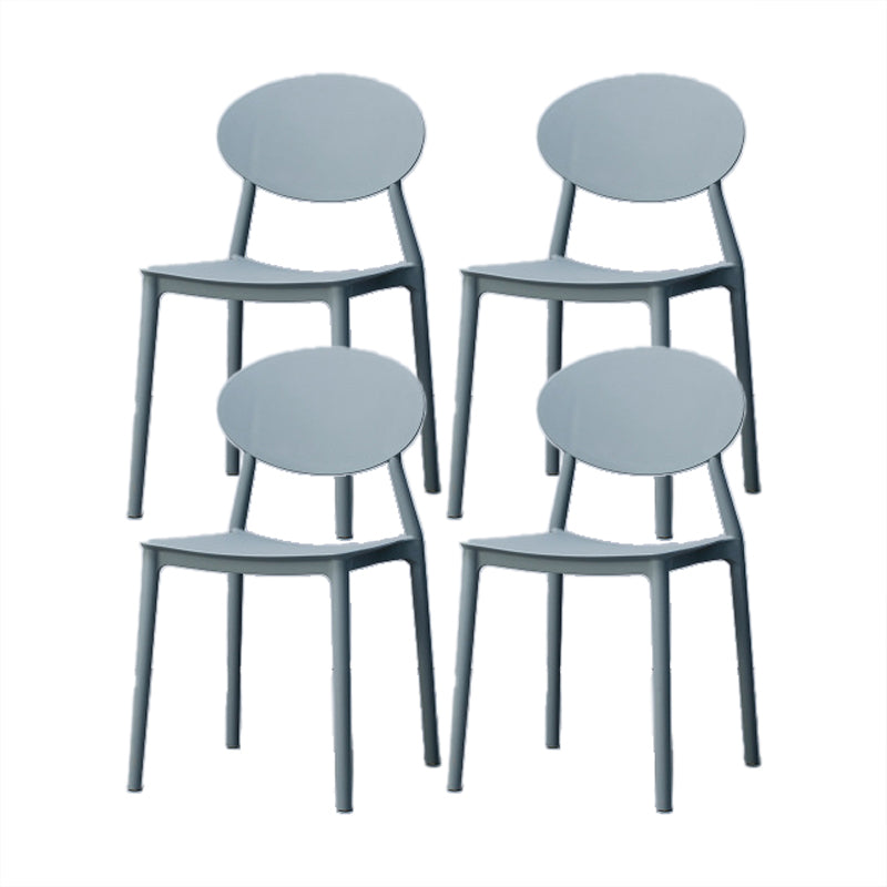 Nordic Chairs Dining Armless Chairs for Kitchen with Plastic Legs Grey 4 Piece Set Clearhalo 'Dining Chairs' 'Dining Tables & Seating' 'dining_chair' 'furn' 'furn_dining_chair' 'Furniture' 'furniture_dining_chair' 'Kitchen & Dining Furniture' 4911870