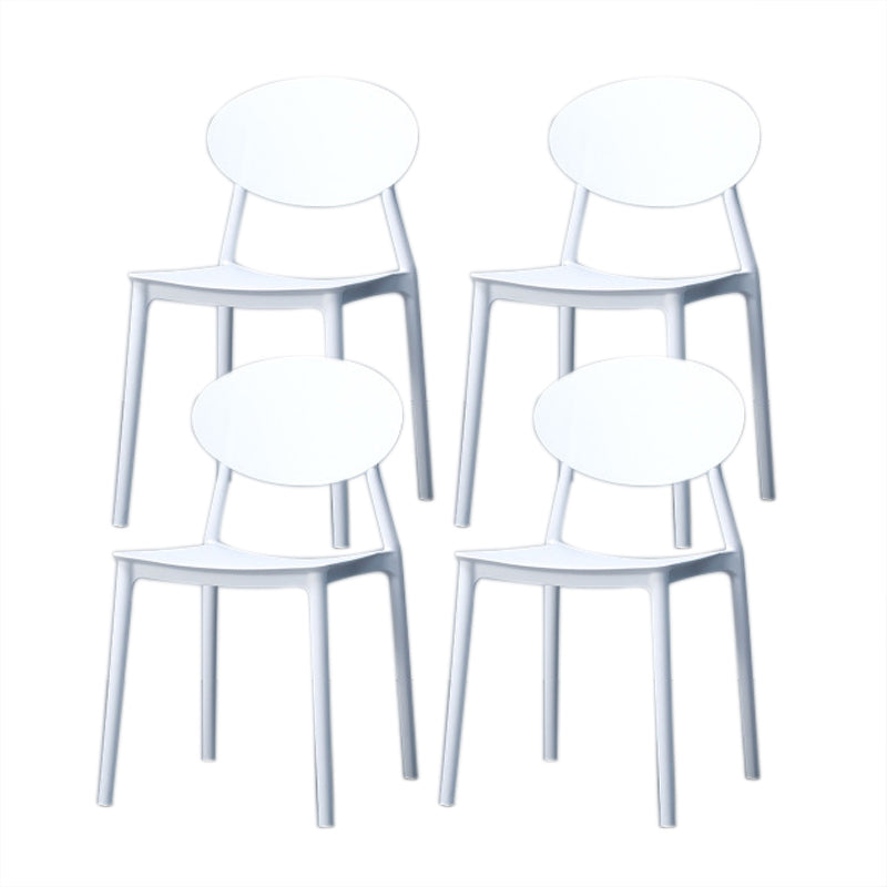Nordic Chairs Dining Armless Chairs for Kitchen with Plastic Legs White 4 Piece Set Clearhalo 'Dining Chairs' 'Dining Tables & Seating' 'dining_chair' 'furn' 'furn_dining_chair' 'Furniture' 'furniture_dining_chair' 'Kitchen & Dining Furniture' 4911873