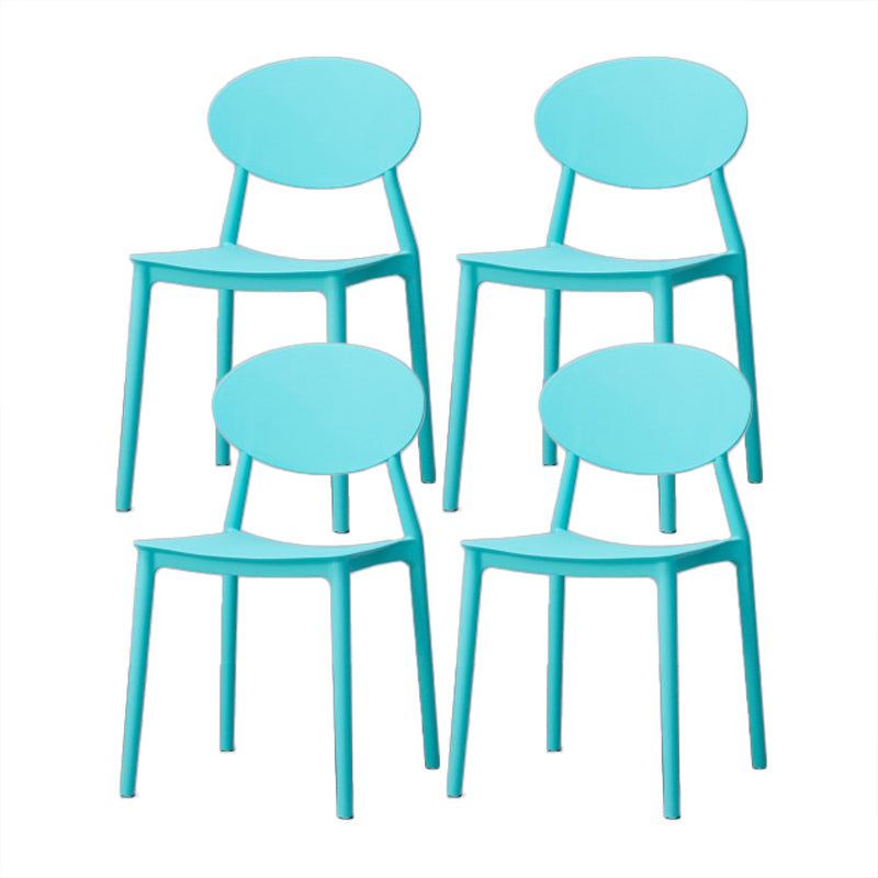 Nordic Chairs Dining Armless Chairs for Kitchen with Plastic Legs Aqua 4 Piece Set Clearhalo 'Dining Chairs' 'Dining Tables & Seating' 'dining_chair' 'furn' 'furn_dining_chair' 'Furniture' 'furniture_dining_chair' 'Kitchen & Dining Furniture' 4911880