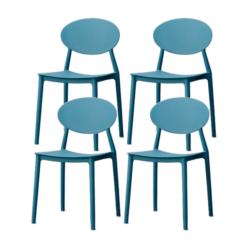 Nordic Chairs Dining Armless Chairs for Kitchen with Plastic Legs Dark Blue 4 Piece Set Clearhalo 'Dining Chairs' 'Dining Tables & Seating' 'dining_chair' 'furn' 'furn_dining_chair' 'Furniture' 'furniture_dining_chair' 'Kitchen & Dining Furniture' 4911882