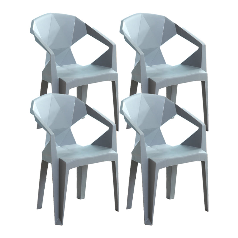 Nordic Chairs Dining Arm Chairs for Kitchen with Plastic Legs Light Gray 4 Piece Set Clearhalo 'Dining Chairs' 'Dining Tables & Seating' 'dining_chair' 'furn' 'furn_dining_chair' 'Furniture' 'furniture_dining_chair' 'Kitchen & Dining Furniture' 4911888