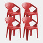 Nordic Chairs Dining Arm Chairs for Kitchen with Plastic Legs Red 4 Piece Set Clearhalo 'Dining Chairs' 'Dining Tables & Seating' 'dining_chair' 'furn' 'furn_dining_chair' 'Furniture' 'furniture_dining_chair' 'Kitchen & Dining Furniture' 4911889