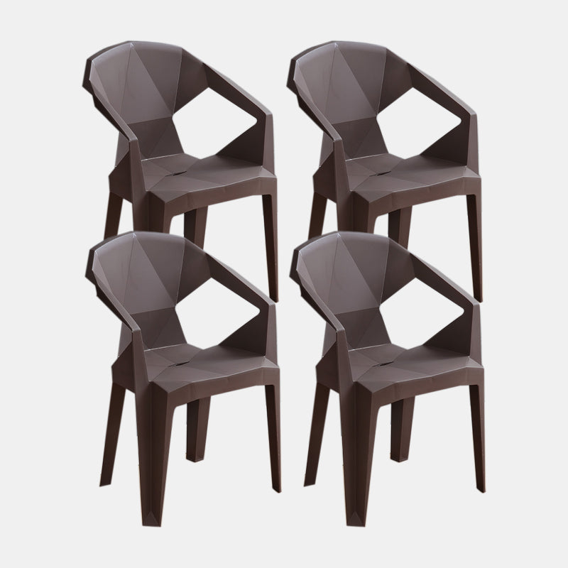 Nordic Chairs Dining Arm Chairs for Kitchen with Plastic Legs Coffee 4 Piece Set Clearhalo 'Dining Chairs' 'Dining Tables & Seating' 'dining_chair' 'furn' 'furn_dining_chair' 'Furniture' 'furniture_dining_chair' 'Kitchen & Dining Furniture' 4911897