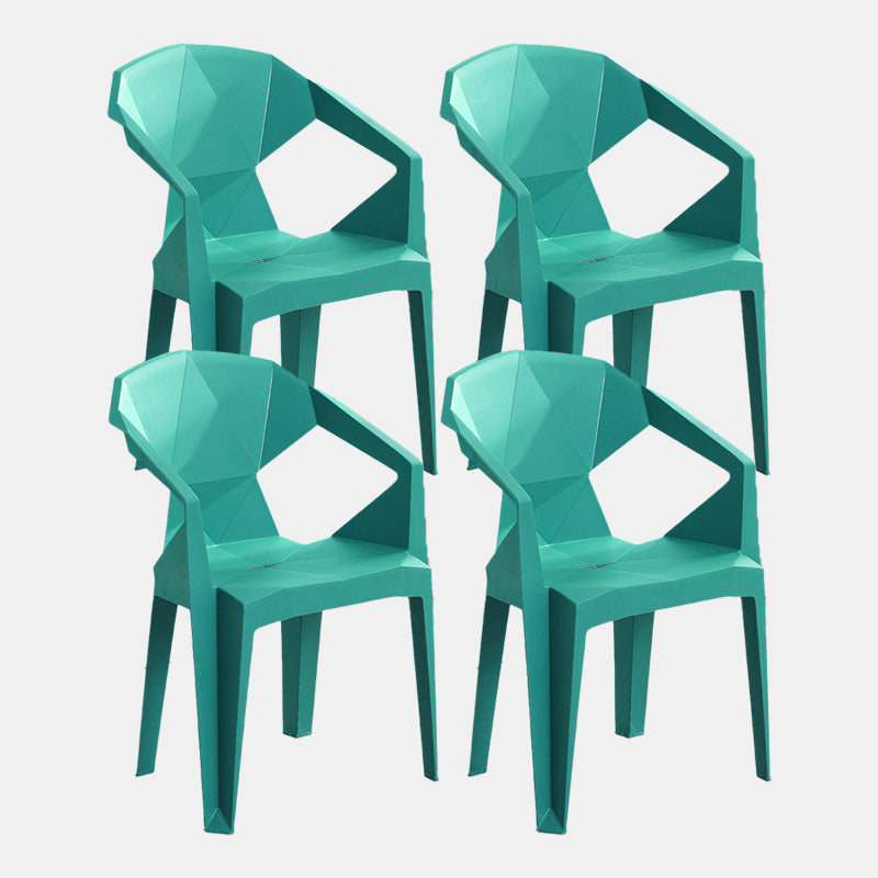 Nordic Chairs Dining Arm Chairs for Kitchen with Plastic Legs Blackish Green 4 Piece Set Clearhalo 'Dining Chairs' 'Dining Tables & Seating' 'dining_chair' 'furn' 'furn_dining_chair' 'Furniture' 'furniture_dining_chair' 'Kitchen & Dining Furniture' 4911901