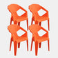 Nordic Chairs Dining Arm Chairs for Kitchen with Plastic Legs Orange 4 Piece Set Clearhalo 'Dining Chairs' 'Dining Tables & Seating' 'dining_chair' 'furn' 'furn_dining_chair' 'Furniture' 'furniture_dining_chair' 'Kitchen & Dining Furniture' 4911903