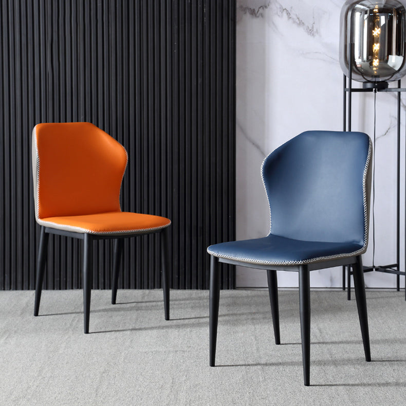 Modern Design Faux Leather Side Chairs Wingback Armless Dining Chair Clearhalo 'Dining Chairs' 'Dining Tables & Seating' 'dining_chair' 'furn' 'furn_dining_chair' 'Furniture' 'furniture_dining_chair' 'Kitchen & Dining Furniture' 4911911