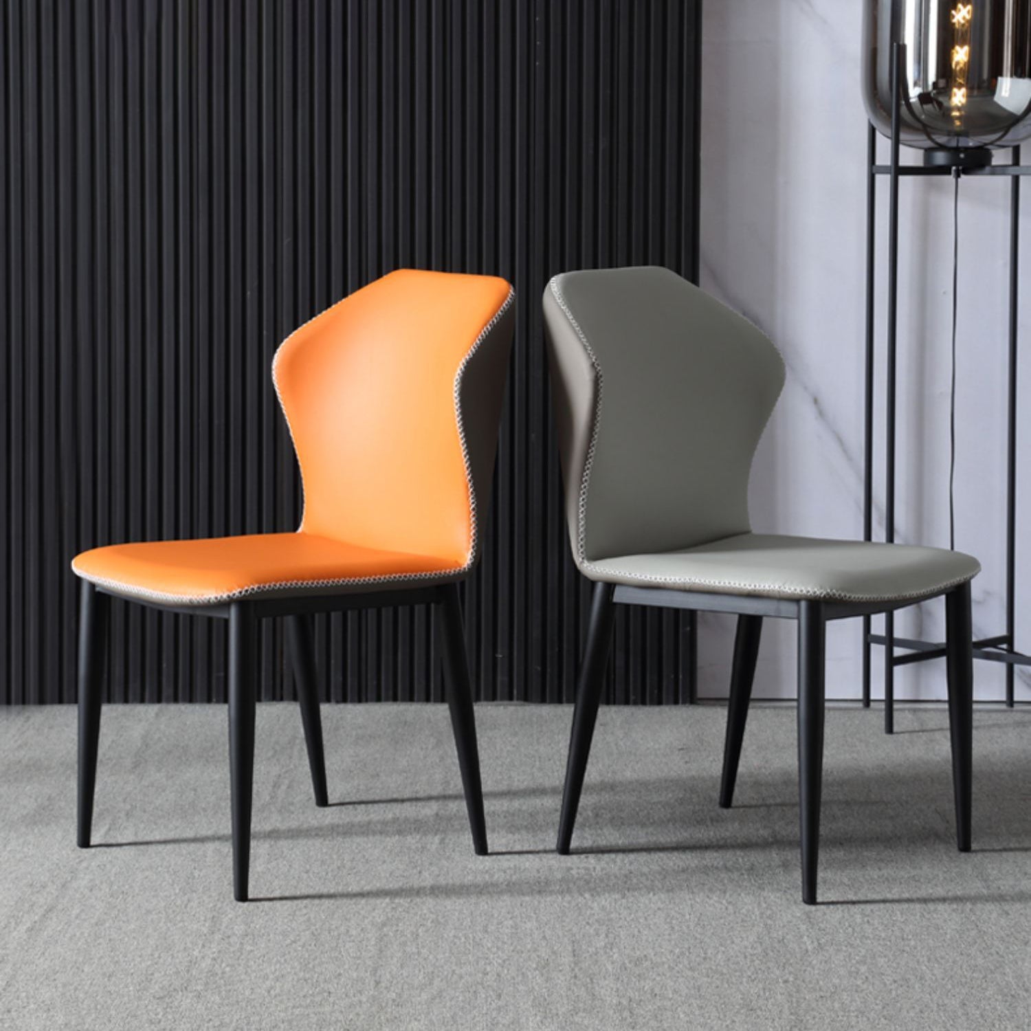 Modern Design Faux Leather Side Chairs Wingback Armless Dining Chair Clearhalo 'Dining Chairs' 'Dining Tables & Seating' 'dining_chair' 'furn' 'furn_dining_chair' 'Furniture' 'furniture_dining_chair' 'Kitchen & Dining Furniture' 4911925
