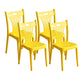 Nordic Style Chairs Dining Armless Chairs for Kitchen with Plastic Legs Golden 4 Piece Set Clearhalo 'Dining Chairs' 'Dining Tables & Seating' 'dining_chair' 'furn' 'furn_dining_chair' 'Furniture' 'furniture_dining_chair' 'Kitchen & Dining Furniture' 4911933
