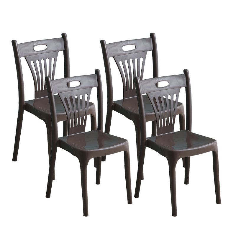 Nordic Style Chairs Dining Armless Chairs for Kitchen with Plastic Legs Coffee 4 Piece Set Clearhalo 'Dining Chairs' 'Dining Tables & Seating' 'dining_chair' 'furn' 'furn_dining_chair' 'Furniture' 'furniture_dining_chair' 'Kitchen & Dining Furniture' 4911935