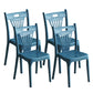 Nordic Style Chairs Dining Armless Chairs for Kitchen with Plastic Legs Peacock Blue 4 Piece Set Clearhalo 'Dining Chairs' 'Dining Tables & Seating' 'dining_chair' 'furn' 'furn_dining_chair' 'Furniture' 'furniture_dining_chair' 'Kitchen & Dining Furniture' 4911937