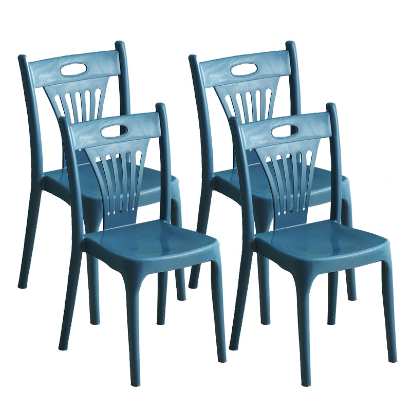 Nordic Style Chairs Dining Armless Chairs for Kitchen with Plastic Legs Peacock Blue 4 Piece Set Clearhalo 'Dining Chairs' 'Dining Tables & Seating' 'dining_chair' 'furn' 'furn_dining_chair' 'Furniture' 'furniture_dining_chair' 'Kitchen & Dining Furniture' 4911937