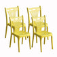 Nordic Style Chairs Dining Armless Chairs for Kitchen with Plastic Legs Lemon Yellow 4 Piece Set Clearhalo 'Dining Chairs' 'Dining Tables & Seating' 'dining_chair' 'furn' 'furn_dining_chair' 'Furniture' 'furniture_dining_chair' 'Kitchen & Dining Furniture' 4911940
