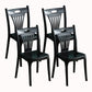 Nordic Style Chairs Dining Armless Chairs for Kitchen with Plastic Legs Black 4 Piece Set Clearhalo 'Dining Chairs' 'Dining Tables & Seating' 'dining_chair' 'furn' 'furn_dining_chair' 'Furniture' 'furniture_dining_chair' 'Kitchen & Dining Furniture' 4911941
