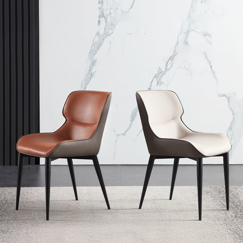 Contemporary Style Arm Wingback Side Chairs Faux Leather Side Chair Clearhalo 'Dining Chairs' 'Dining Tables & Seating' 'dining_chair' 'furn' 'furn_dining_chair' 'Furniture' 'furniture_dining_chair' 'Kitchen & Dining Furniture' 4911945