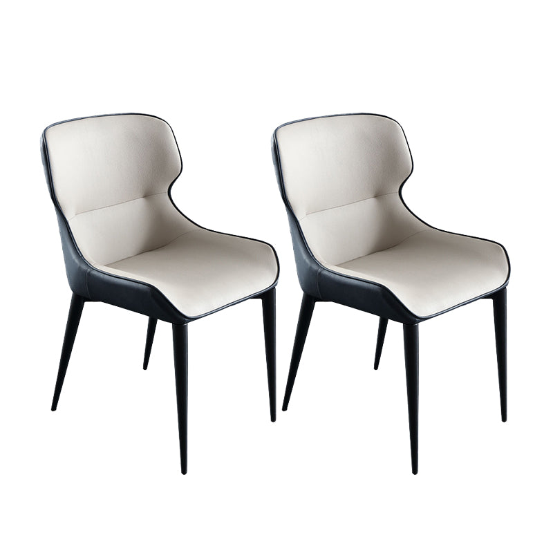 Contemporary Style Arm Wingback Side Chairs Faux Leather Side Chair Gray Blue 2 Piece Set Clearhalo 'Dining Chairs' 'Dining Tables & Seating' 'dining_chair' 'furn' 'furn_dining_chair' 'Furniture' 'furniture_dining_chair' 'Kitchen & Dining Furniture' 4911950