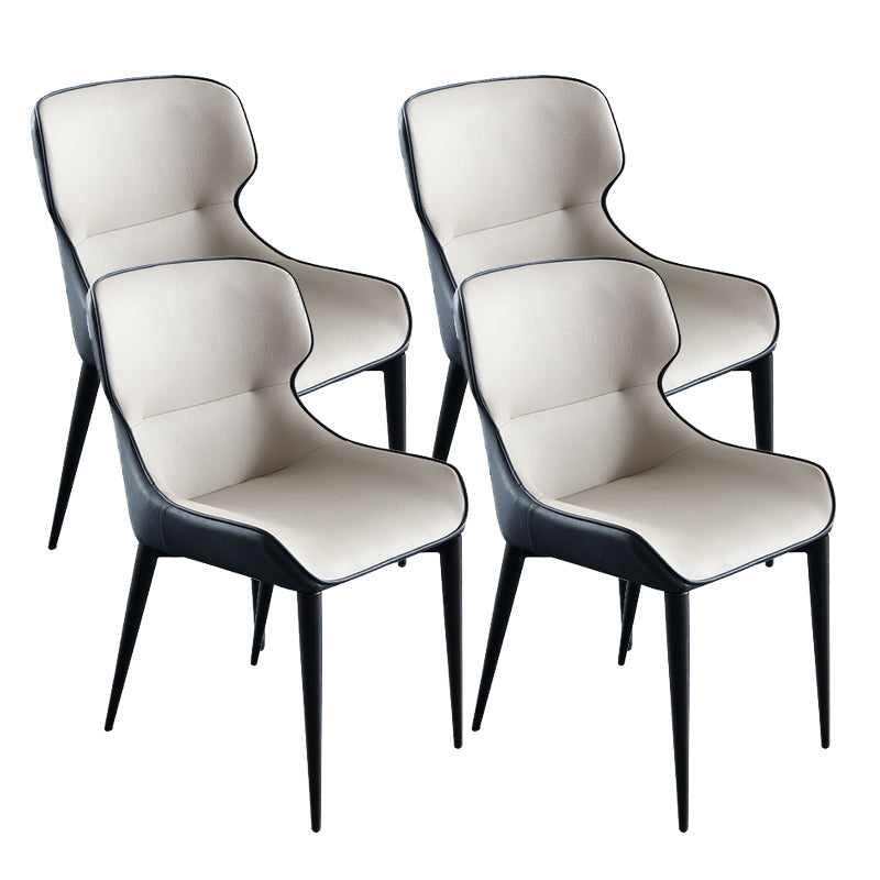 Contemporary Style Arm Wingback Side Chairs Faux Leather Side Chair Gray Blue 4 Piece Set Clearhalo 'Dining Chairs' 'Dining Tables & Seating' 'dining_chair' 'furn' 'furn_dining_chair' 'Furniture' 'furniture_dining_chair' 'Kitchen & Dining Furniture' 4911952