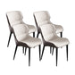 Contemporary Style Arm Wingback Side Chairs Faux Leather Side Chair Brown-Grey 4 Piece Set Clearhalo 'Dining Chairs' 'Dining Tables & Seating' 'dining_chair' 'furn' 'furn_dining_chair' 'Furniture' 'furniture_dining_chair' 'Kitchen & Dining Furniture' 4911963