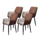 Modern Design Arm Solid Back Side Chairs Leather Dining Side Chair Dark Brown 4 Piece Set Clearhalo 'Dining Chairs' 'Dining Tables & Seating' 'dining_chair' 'furn' 'furn_dining_chair' 'Furniture' 'furniture_dining_chair' 'Kitchen & Dining Furniture' 4911976
