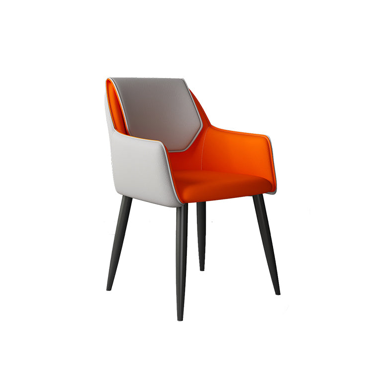 Modern Design Arm Solid Back Side Chairs Leather Dining Side Chair Clearhalo 'Dining Chairs' 'Dining Tables & Seating' 'dining_chair' 'furn' 'furn_dining_chair' 'Furniture' 'furniture_dining_chair' 'Kitchen & Dining Furniture' 4911977