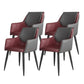 Modern Design Arm Solid Back Side Chairs Leather Dining Side Chair Dark Gray-White 4 Piece Set Clearhalo 'Dining Chairs' 'Dining Tables & Seating' 'dining_chair' 'furn' 'furn_dining_chair' 'Furniture' 'furniture_dining_chair' 'Kitchen & Dining Furniture' 4911979