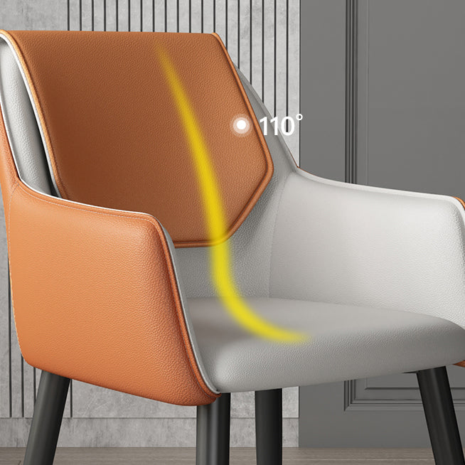 Modern Design Arm Solid Back Side Chairs Leather Dining Side Chair Clearhalo 'Dining Chairs' 'Dining Tables & Seating' 'dining_chair' 'furn' 'furn_dining_chair' 'Furniture' 'furniture_dining_chair' 'Kitchen & Dining Furniture' 4911982