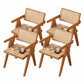 Modern Design Wicker Dining Chairs for Home Arm Open Back Side Chairs Wood 4 Piece Set Clearhalo 'Dining Chairs' 'Dining Tables & Seating' 'dining_chair' 'furn' 'furn_dining_chair' 'Furniture' 'furniture_dining_chair' 'Kitchen & Dining Furniture' 4912003