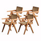 Modern Design Wicker Dining Chairs for Home Arm Open Back Side Chairs Red Brown 4 Piece Set Clearhalo 'Dining Chairs' 'Dining Tables & Seating' 'dining_chair' 'furn' 'furn_dining_chair' 'Furniture' 'furniture_dining_chair' 'Kitchen & Dining Furniture' 4912007