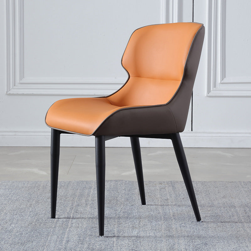 Industrial Chairs Dining Arm Chair for Kitchen with Metal Legs Orange 1 Piece Clearhalo 'Dining Chairs' 'Dining Tables & Seating' 'dining_chair' 'furn' 'furn_dining_chair' 'Furniture' 'furniture_dining_chair' 'Kitchen & Dining Furniture' 4912021