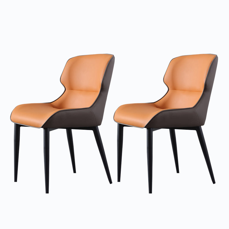 Industrial Chairs Dining Arm Chair for Kitchen with Metal Legs Orange 2 Piece Set Clearhalo 'Dining Chairs' 'Dining Tables & Seating' 'dining_chair' 'furn' 'furn_dining_chair' 'Furniture' 'furniture_dining_chair' 'Kitchen & Dining Furniture' 4912022