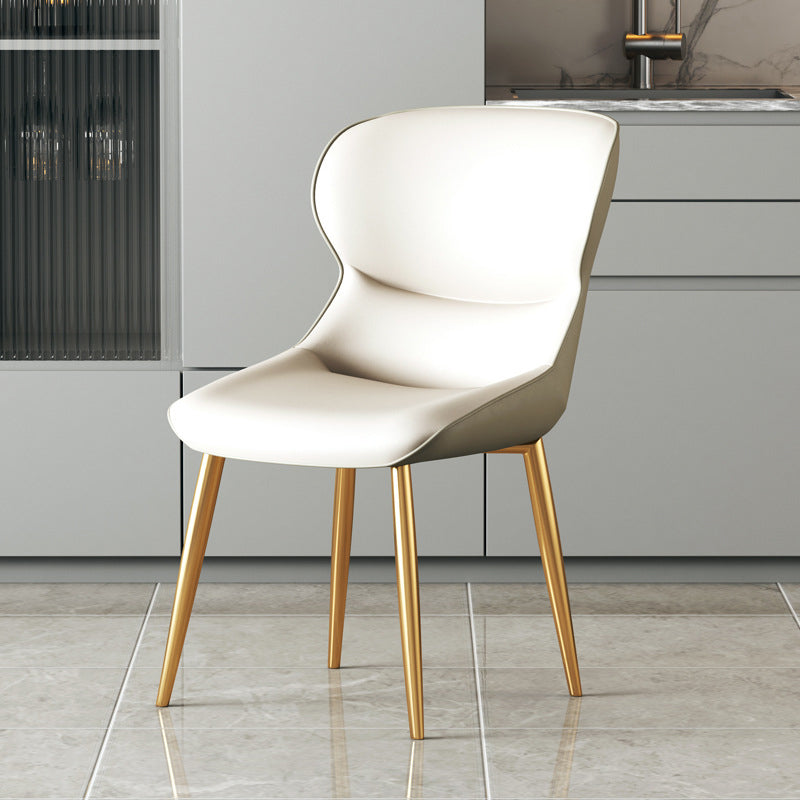 Industrial Chairs Dining Arm Chair for Kitchen with Metal Legs White 1 Piece Clearhalo 'Dining Chairs' 'Dining Tables & Seating' 'dining_chair' 'furn' 'furn_dining_chair' 'Furniture' 'furniture_dining_chair' 'Kitchen & Dining Furniture' 4912023