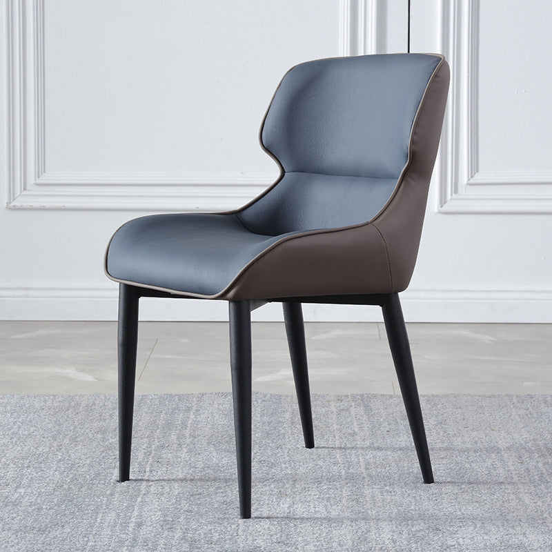 Industrial Chairs Dining Arm Chair for Kitchen with Metal Legs Blue 1 Piece Clearhalo 'Dining Chairs' 'Dining Tables & Seating' 'dining_chair' 'furn' 'furn_dining_chair' 'Furniture' 'furniture_dining_chair' 'Kitchen & Dining Furniture' 4912026