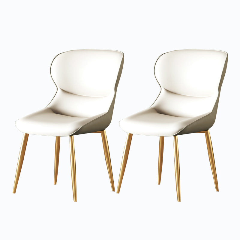 Industrial Chairs Dining Arm Chair for Kitchen with Metal Legs White 2 Piece Set Clearhalo 'Dining Chairs' 'Dining Tables & Seating' 'dining_chair' 'furn' 'furn_dining_chair' 'Furniture' 'furniture_dining_chair' 'Kitchen & Dining Furniture' 4912033