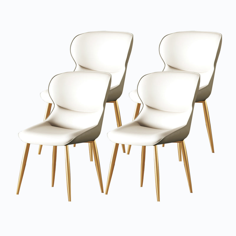 Industrial Chairs Dining Arm Chair for Kitchen with Metal Legs White 4 Piece Set Clearhalo 'Dining Chairs' 'Dining Tables & Seating' 'dining_chair' 'furn' 'furn_dining_chair' 'Furniture' 'furniture_dining_chair' 'Kitchen & Dining Furniture' 4912034