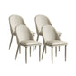 Minimalist Armless Solid Back Chair Leather Dining Side Chair Off-White 4 Piece Set Clearhalo 'Dining Chairs' 'Dining Tables & Seating' 'dining_chair' 'furn' 'furn_dining_chair' 'Furniture' 'furniture_dining_chair' 'Kitchen & Dining Furniture' 4912051