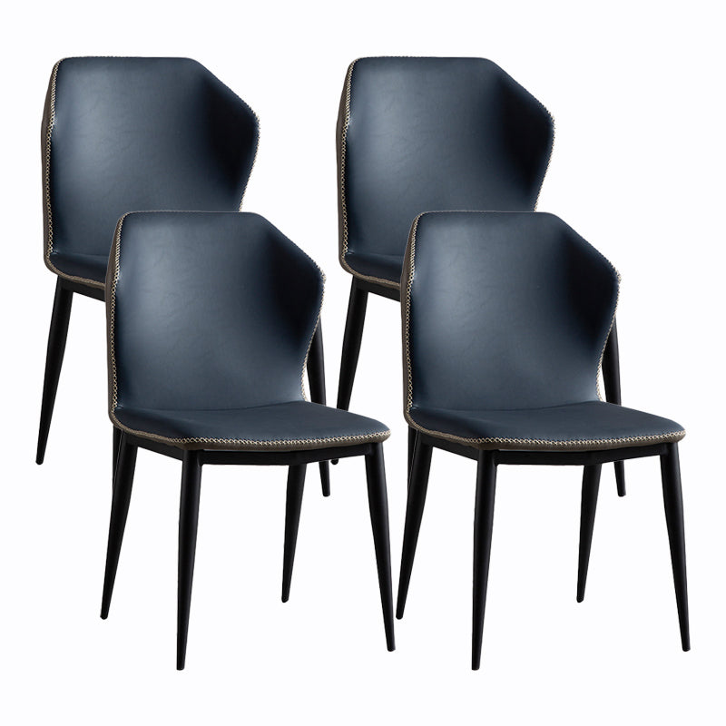 Modern Style Chairs Dining Armless Chair for Kitchen with Metal Legs Blue 4 Piece Set Clearhalo 'Dining Chairs' 'Dining Tables & Seating' 'dining_chair' 'furn' 'furn_dining_chair' 'Furniture' 'furniture_dining_chair' 'Kitchen & Dining Furniture' 4912062