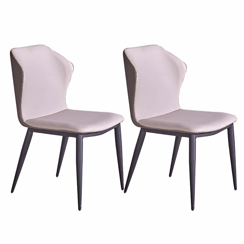 Modern Style Chairs Dining Armless Chair for Kitchen with Metal Legs Light Gray 2 Piece Set Clearhalo 'Dining Chairs' 'Dining Tables & Seating' 'dining_chair' 'furn' 'furn_dining_chair' 'Furniture' 'furniture_dining_chair' 'Kitchen & Dining Furniture' 4912063