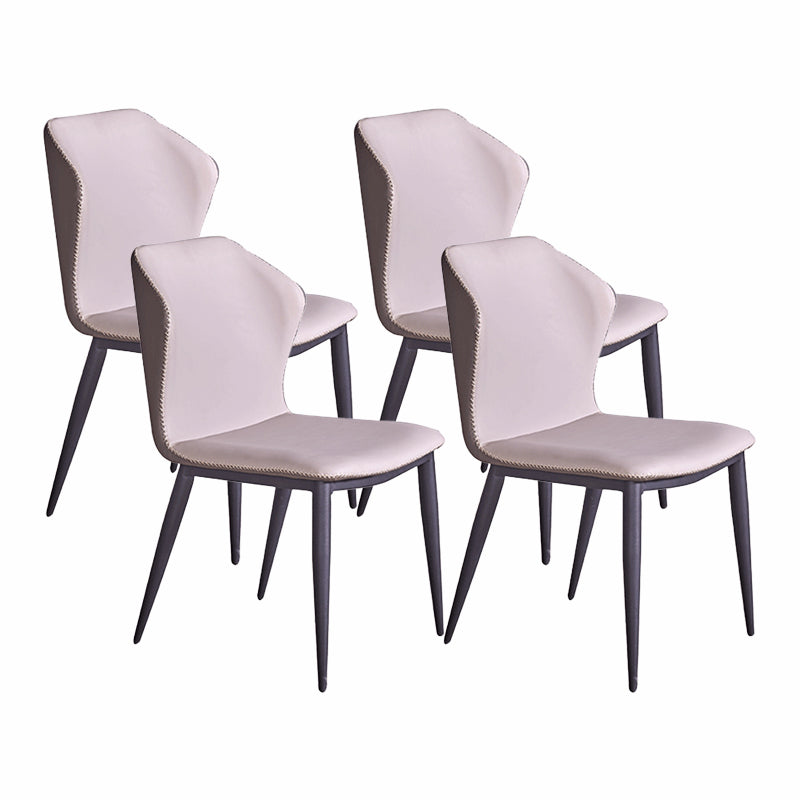 Modern Style Chairs Dining Armless Chair for Kitchen with Metal Legs Light Gray 4 Piece Set Clearhalo 'Dining Chairs' 'Dining Tables & Seating' 'dining_chair' 'furn' 'furn_dining_chair' 'Furniture' 'furniture_dining_chair' 'Kitchen & Dining Furniture' 4912066