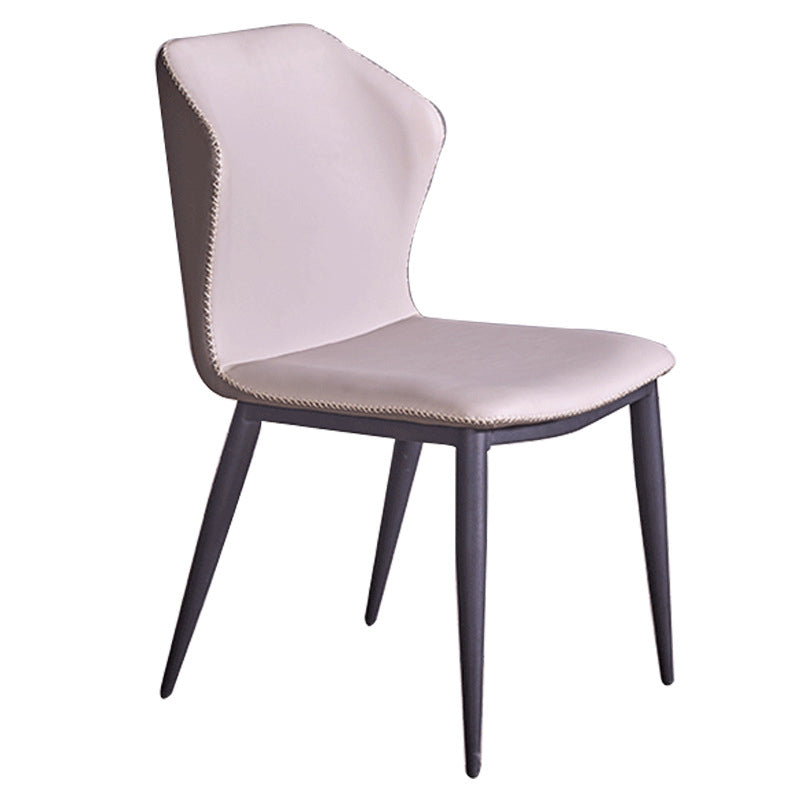 Modern Style Chairs Dining Armless Chair for Kitchen with Metal Legs Light Gray 1 Piece Clearhalo 'Dining Chairs' 'Dining Tables & Seating' 'dining_chair' 'furn' 'furn_dining_chair' 'Furniture' 'furniture_dining_chair' 'Kitchen & Dining Furniture' 4912076