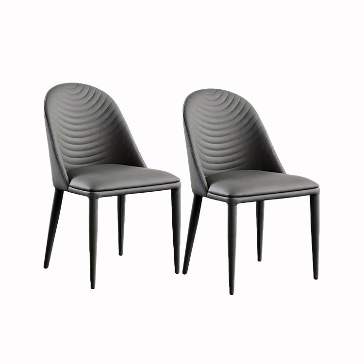 Modern Style Chair Dining Armless Chair for Kitchen with Metal Legs Dark Gray 2 Piece Set Clearhalo 'Dining Chairs' 'Dining Tables & Seating' 'dining_chair' 'furn' 'furn_dining_chair' 'Furniture' 'furniture_dining_chair' 'Kitchen & Dining Furniture' 4912080