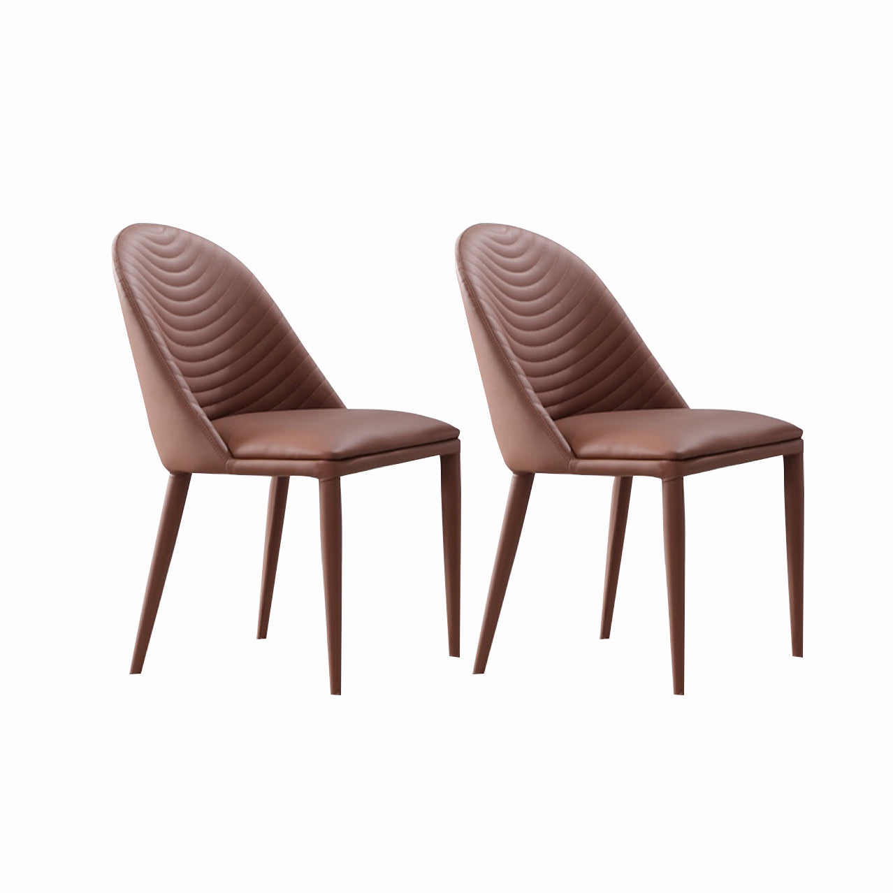 Modern Style Chair Dining Armless Chair for Kitchen with Metal Legs Brown 2 Piece Set Clearhalo 'Dining Chairs' 'Dining Tables & Seating' 'dining_chair' 'furn' 'furn_dining_chair' 'Furniture' 'furniture_dining_chair' 'Kitchen & Dining Furniture' 4912087